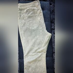 Free People Green/Silver High Waist Corduroy Flare/Bootcut Leg Pants NWOT